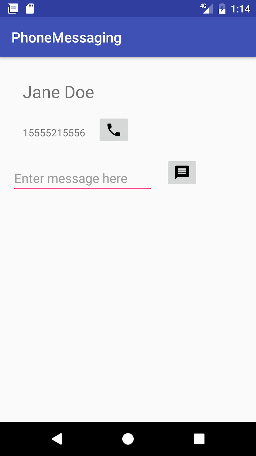 App to send an SMS message by intent